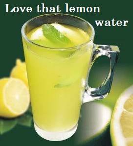 A glass of lemon water