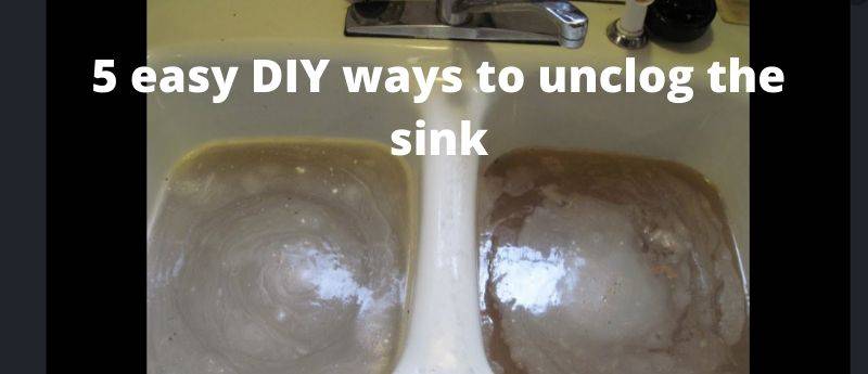 How to unclog a double kitchen sink drain with standing water