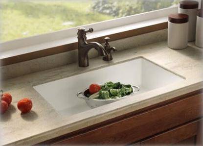 Solid surface kitchen sink
