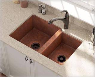 Kitchen sink made of copper material