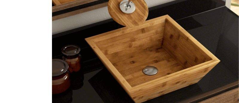 using bamboo sink