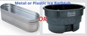 metallic and plastic ice tub