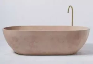 brown Concrete Bathtub